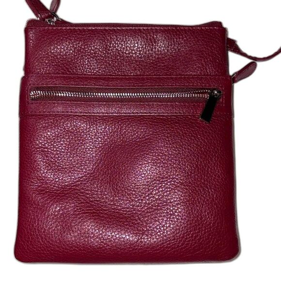 Giani Bernini leather cross body bag burgandy - Picture 2 of 7